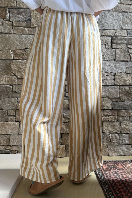 Mallow Stripe Wide Leg Pant Indian Yellow /40=